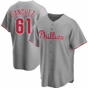 Men%27s Philadelphia Phillies #61 Cristopher Sanchez Gray Cool Base Stitched Jersey Dzhi->philadelphia phillies->MLB Jersey